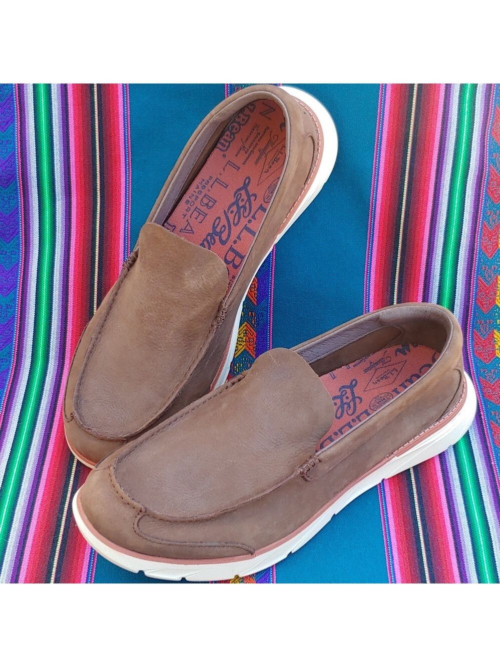 L.L. Bean Men's Kennebec Leather Slip-On Loafers in Brown Dark Earth Size 13